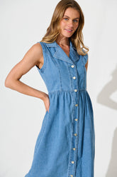 Blue Denim Midi Shirt Dress - Love It!